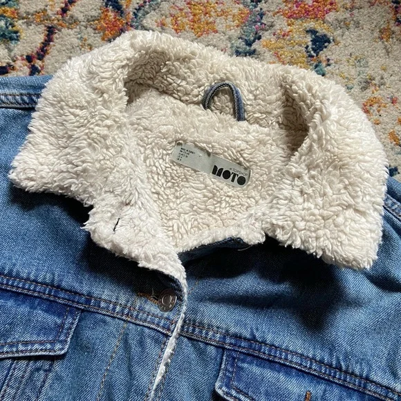 ❄️ Topman / ASOS Winter Sherpa Style Lined Denim / Jean Jacket ❄️ - Picture 5 of 16